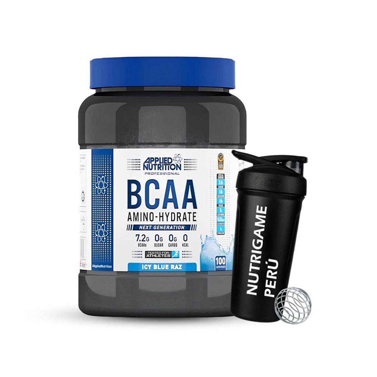 APPLIED NUTRITION - Amino Hydrate 100Servicios / 1.4Kg BCAA  Applied Sabor ICY BLUE +Shaker
