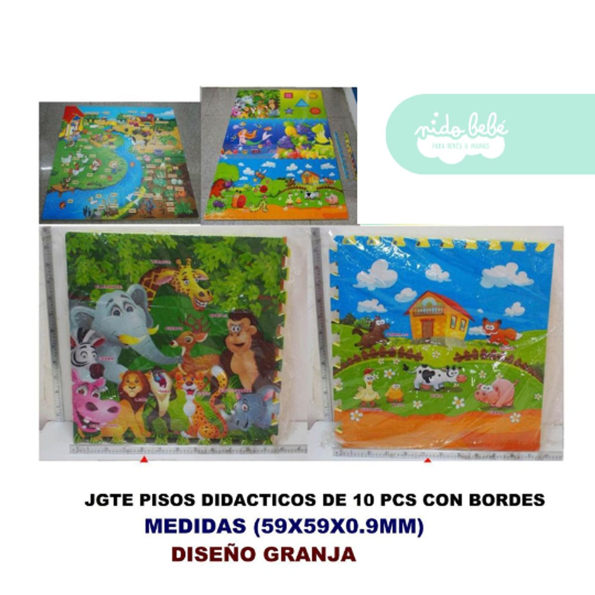 GENERICO - piso armable para bebe 09mm granja