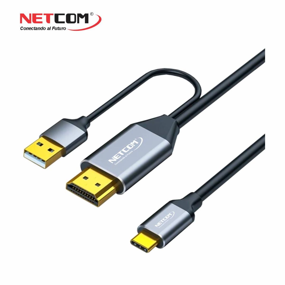 NETCOM - CABLE ADAPTADOR DE HDMI A USB TIPO C DE 1.80 METROS NETCOM