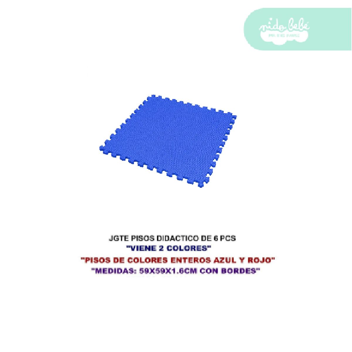 GENERICO - piso armable para bebe 1.6 cm x 10pcs azul