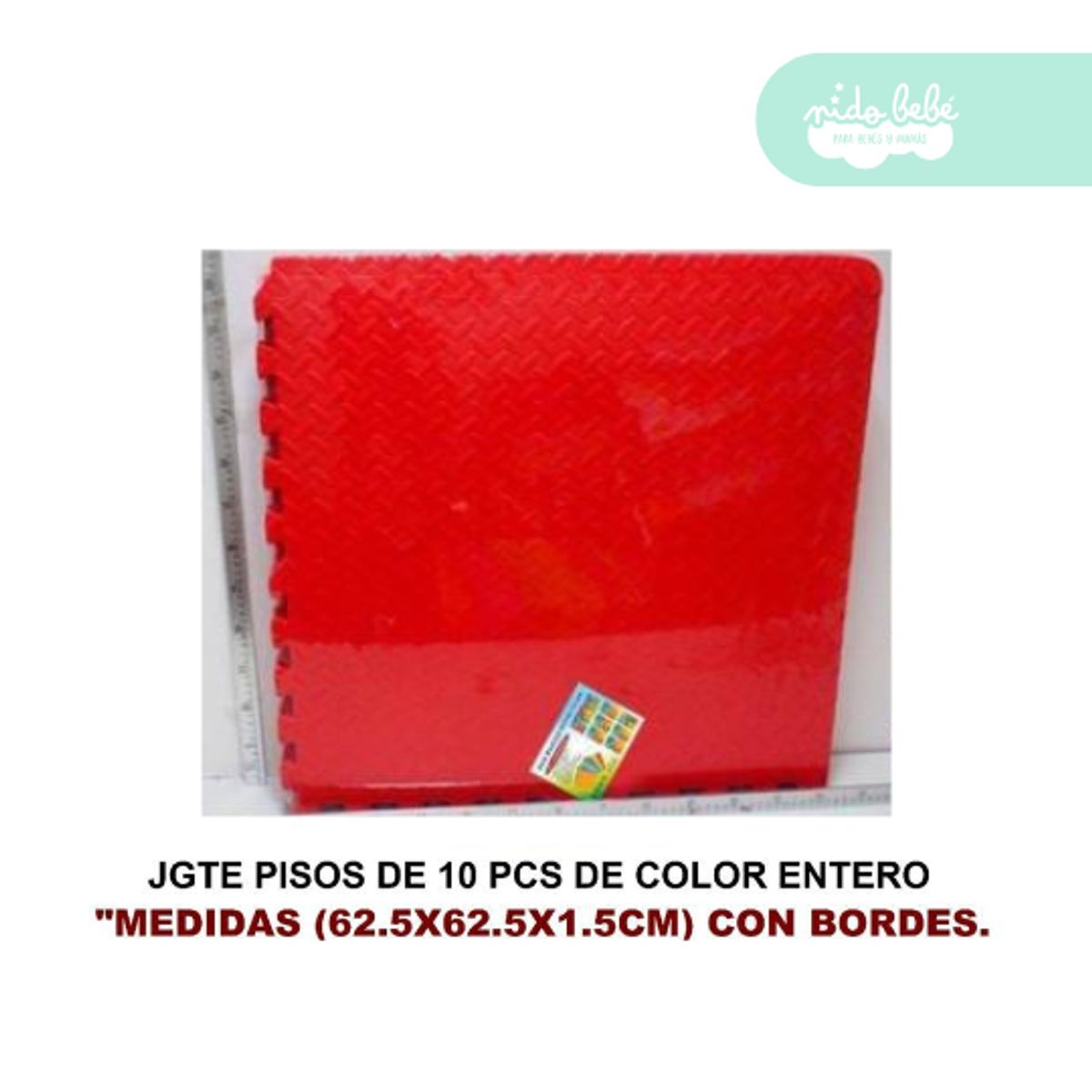GENERICO - piso armable para bebe 1.5 cm x 10 pcs rojo
