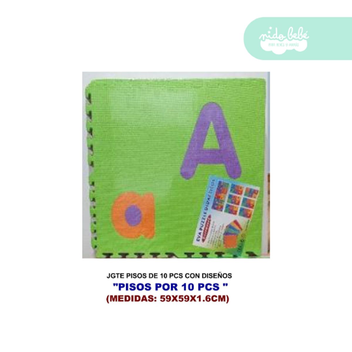GENERICO - piso armable para bebe 16cm x 10pcs con diseño de letras