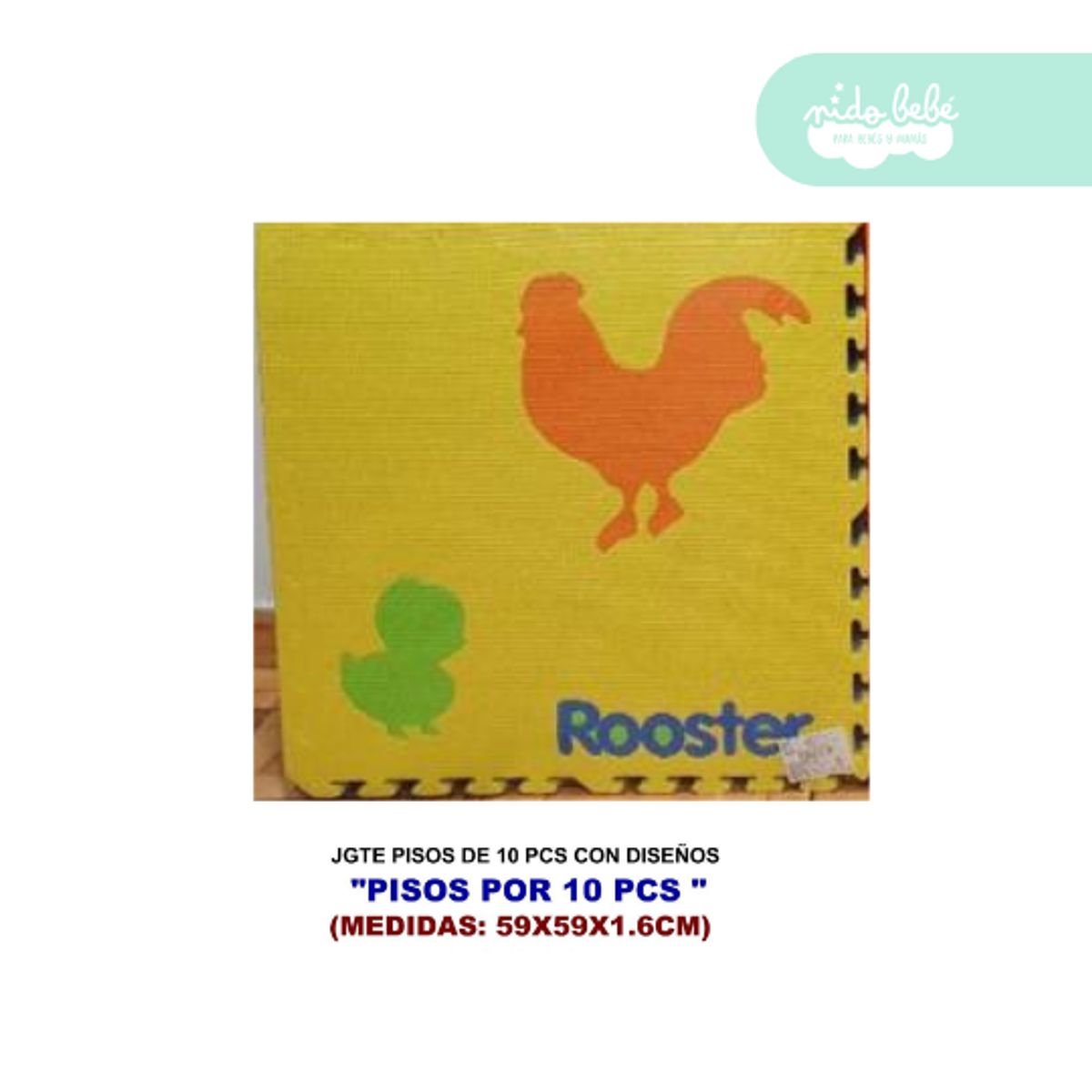 GENERICO - piso armable para bebe 16cm x 10pcs con diseño de animales