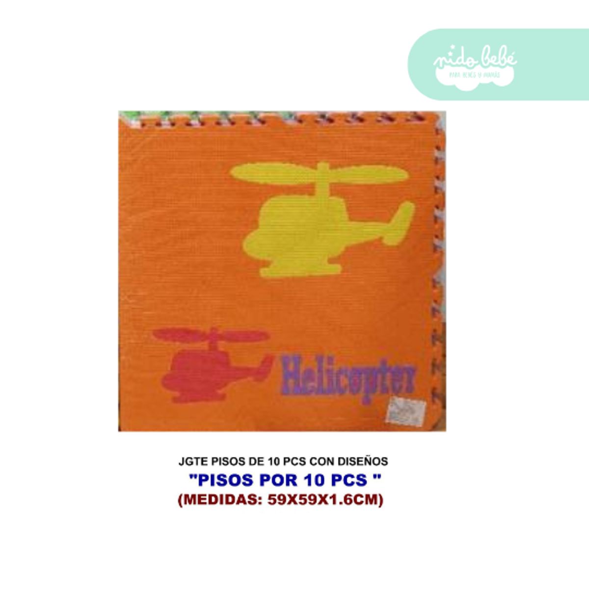 GENERICO - piso armable para bebe 16cm x 10pcs con diseño de vehículos