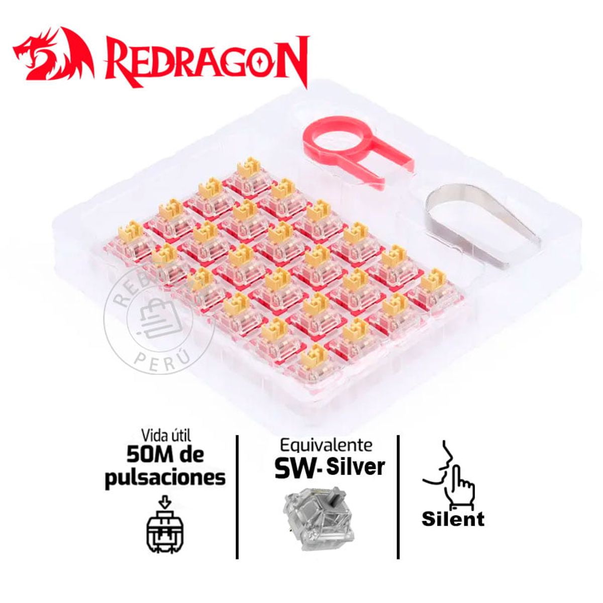 REDRAGON - Redragon  Switches Mecánicos  A113 Bullet F  Kit de 35  Ultra Rápidos