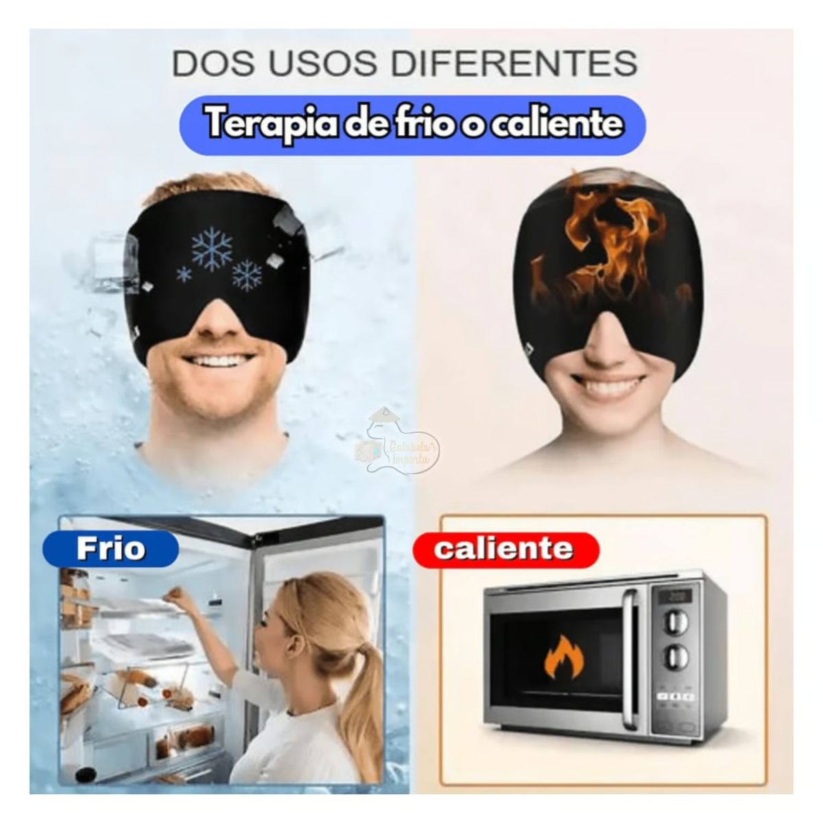 OEM - GORRO GEL ALIVIA MIGRAÑA DOLOR CABEZA PREMIUM UNISEX