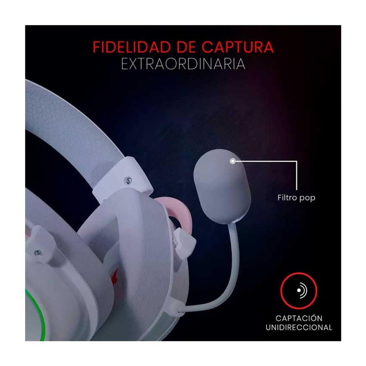 REDRAGON - Audífonos Redragon Zeus X H510W-RGB 7.1 Virtual Sonido Inmersivo White