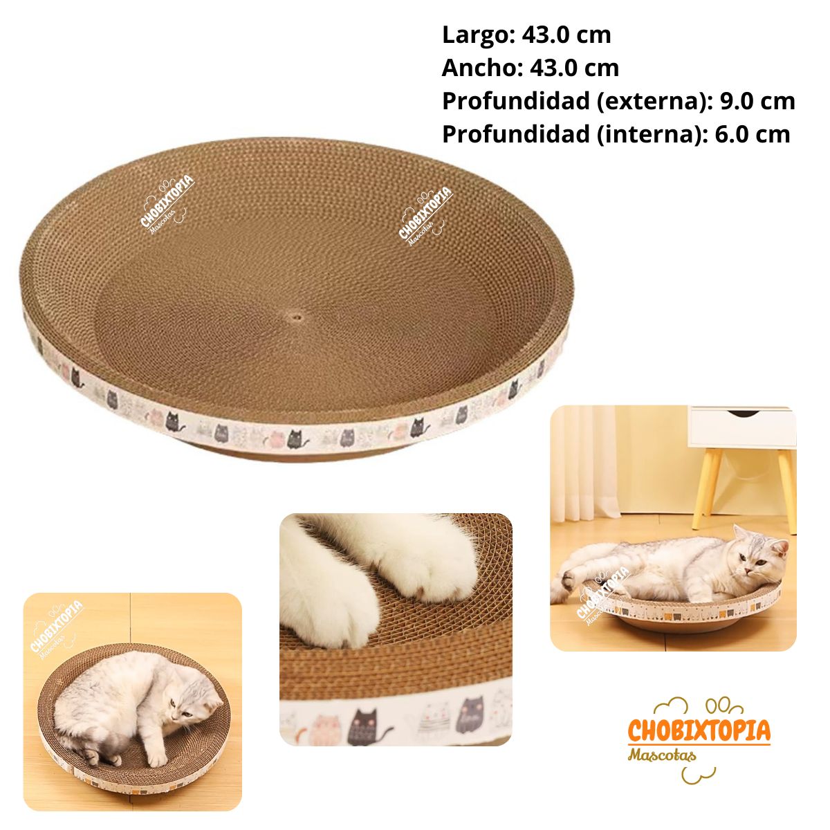 GENERICO - RASCADOR PARA GATOS FORMA CIRCULAR 45 cm