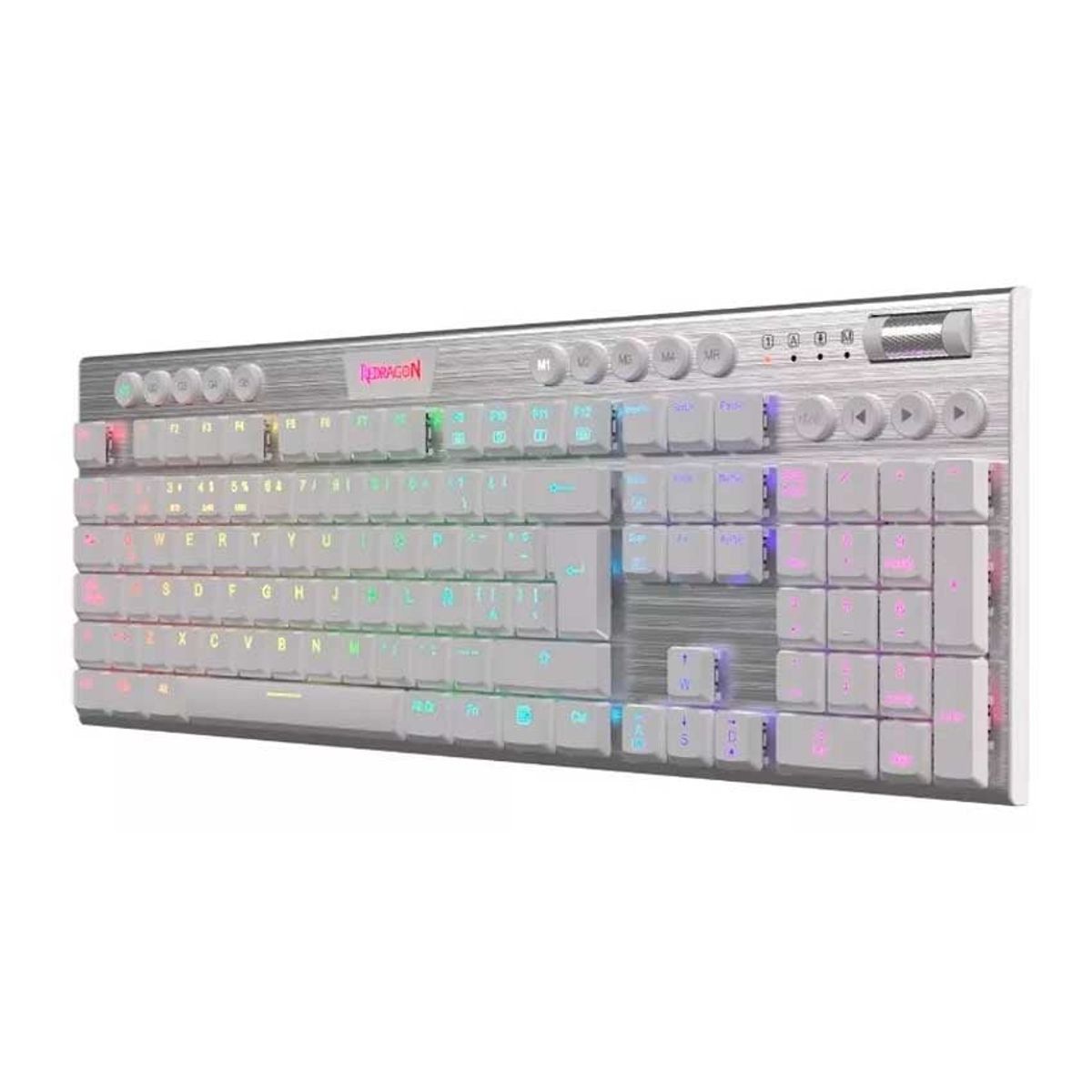 REDRAGON - Teclado Mecánico Redragon HORUS K619W-RGB-SP Switch Rojo Blanco