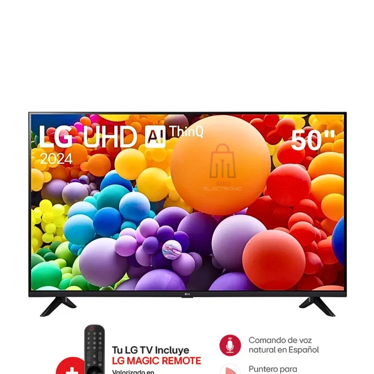 LG - Televisor LG 50 LED Smart TV UHD 4K con ThinQ AI 50UT7300PSA + Control Magic