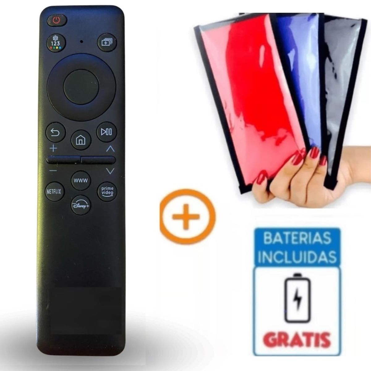 GENERICO - Control Remoto Samsung  Año 2023 Sin Voz + Funda