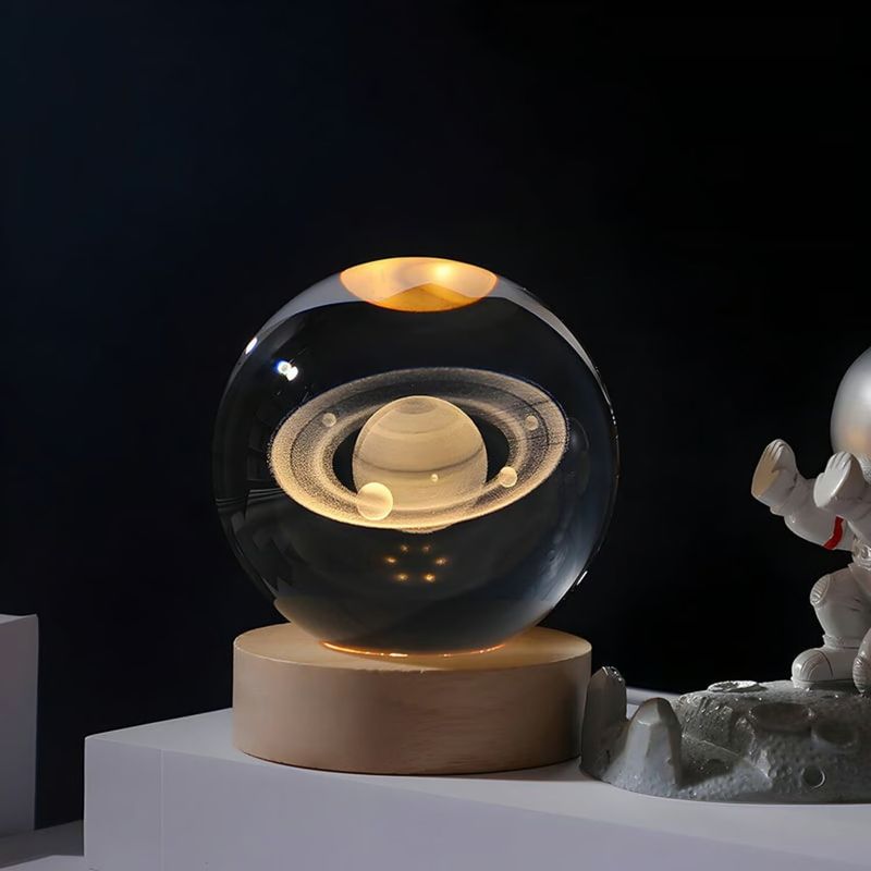 OEM - SATURNO Esfera Lampara Led Diseño 3d Saturno Grande 8 cm