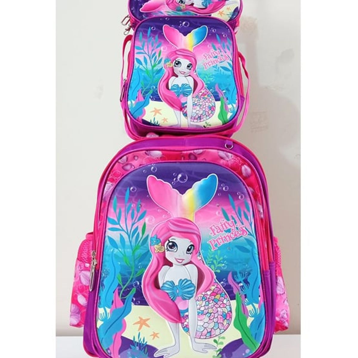 GENERICO - Mochila Lonchera y Cartuchera Oficio Relieve y Luces 3 Pzas