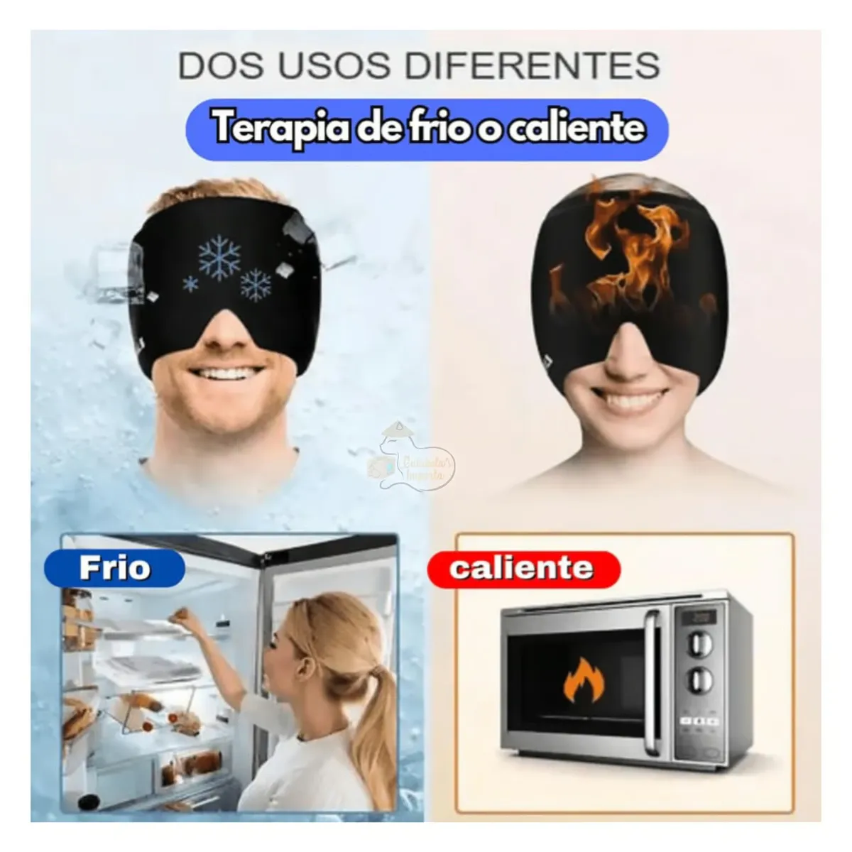 OEM - GORRO GEL ALIVIA MIGRAÑA DOLOR CABEZA PREMIUM NEGRO