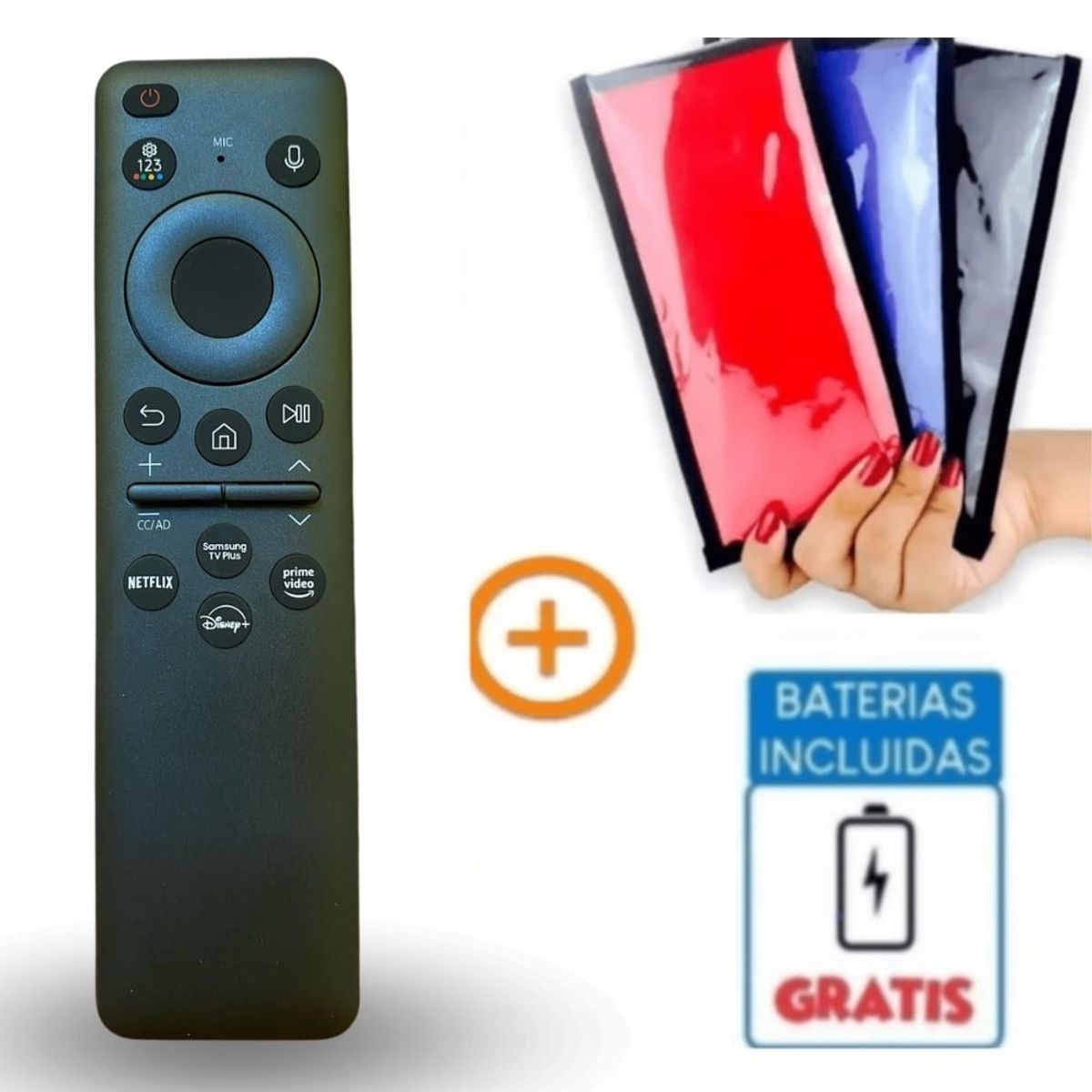 GENERICO - Control Remoto Genérico Samsung Con VOZ  Año 2023 + Funda