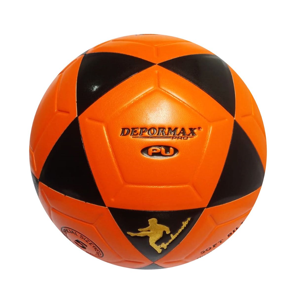 GENERICO - PELOTA PARA FÚTBOL TALLA 5 CUERO PU VULCANIZADO NARANJA