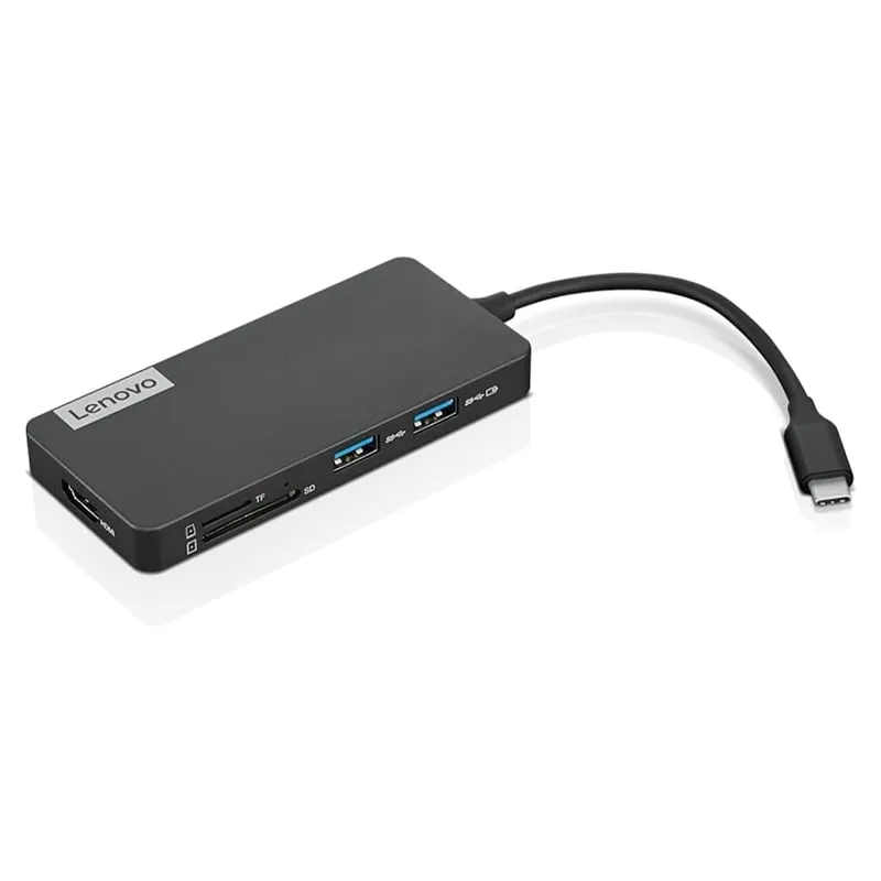 LENOVO - Concentrador de puertos Hub Lenovo USB-C 7-in-1 Color Iron Grey