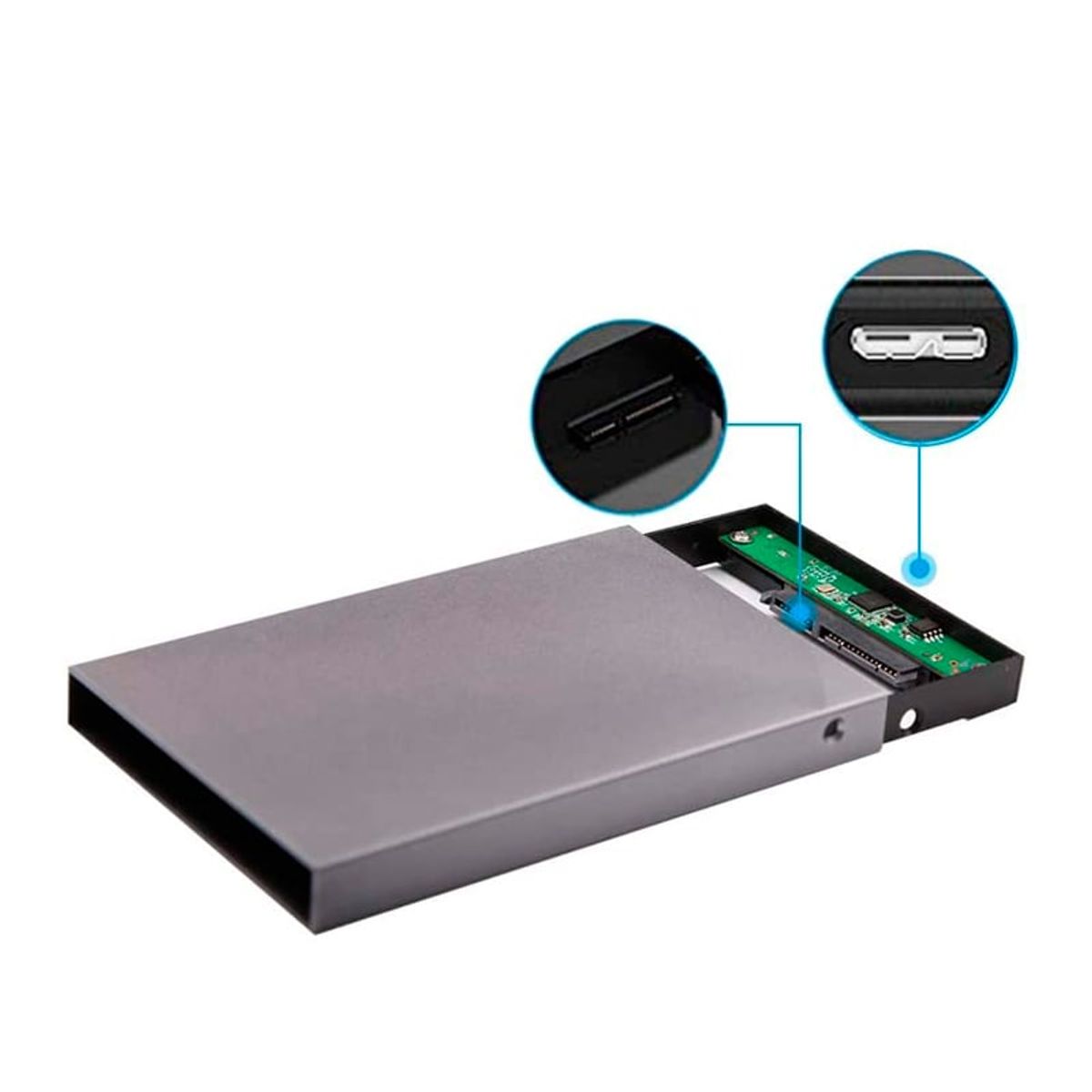 SSK - Enclosure SSK de Aluminio Portatil USB 3 0-to-SATA 6Gbps Soporta 2 5