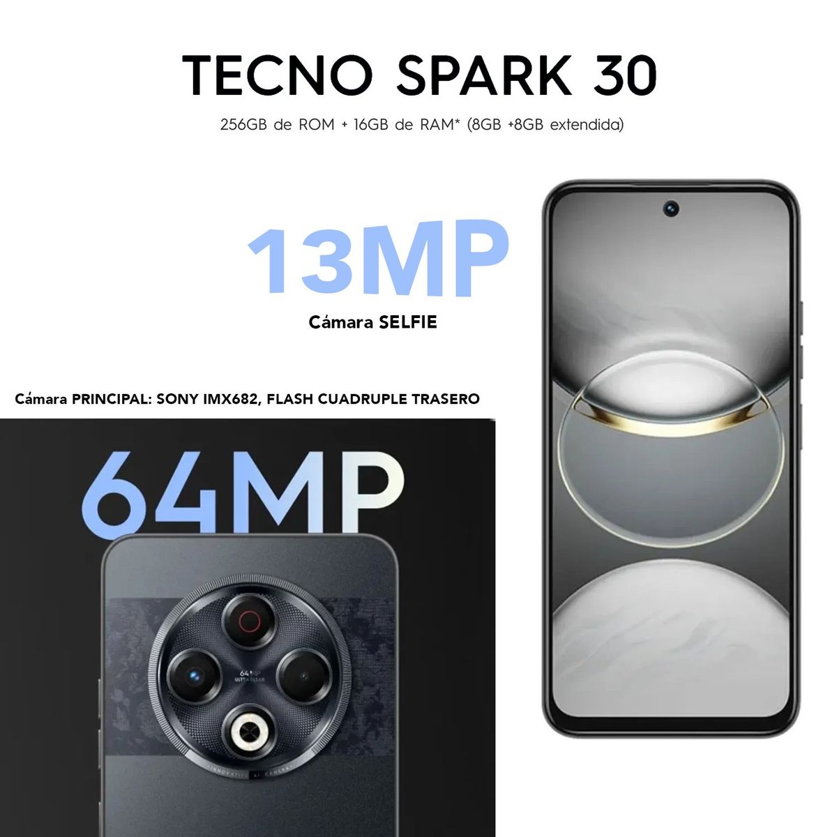 TECNO MOBILE - TECNO SPARK 30 8GB RAM 256GB EDICIÓN TRANSFORMERS COLOR STELLAR SHADOW