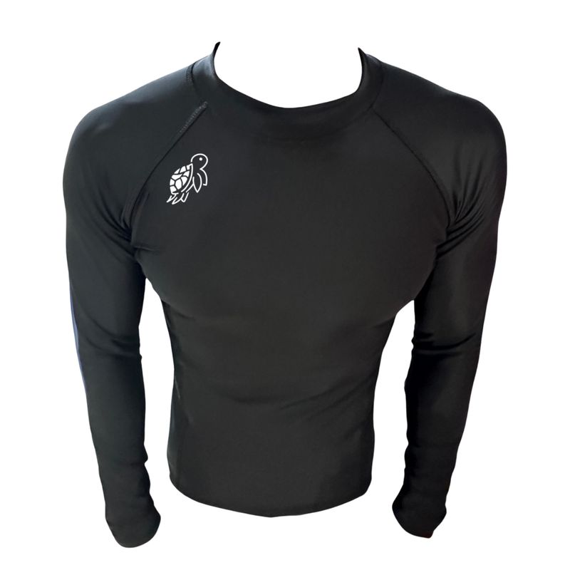 AQUA&MODA - LICRA CON PROTECCIÓN UV AQUAMODA LAMTOHN NEGRO TORTUGA HOMBRE LOGO BLANCO REFLECTIVO