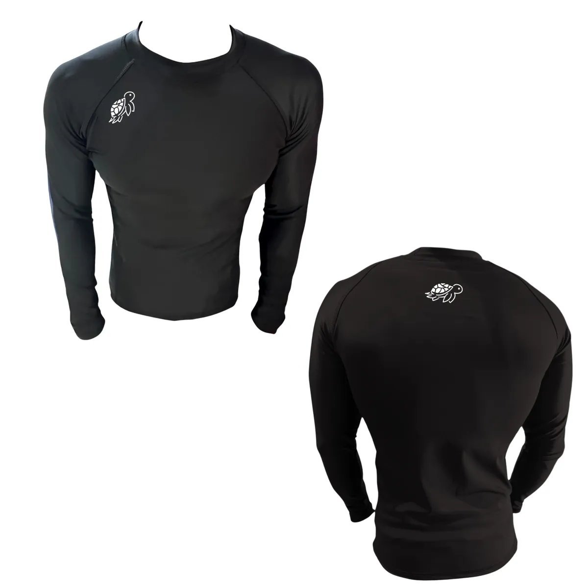 AQUA&MODA - LICRA CON PROTECCIÓN UV AQUAMODA LAMTOPLHN TORTUGA PLUS HOMBRE NEGRO LOGO BLANCO REFLECTIVO