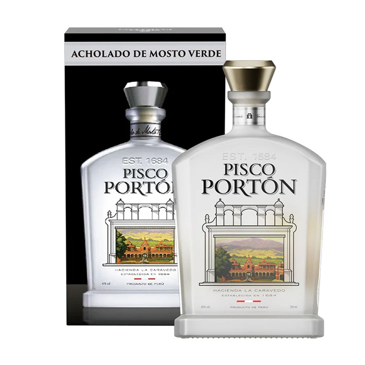 GENERICO - Pisco Porton Mosto Verde Acholado 750 ML CON ESTUCHE
