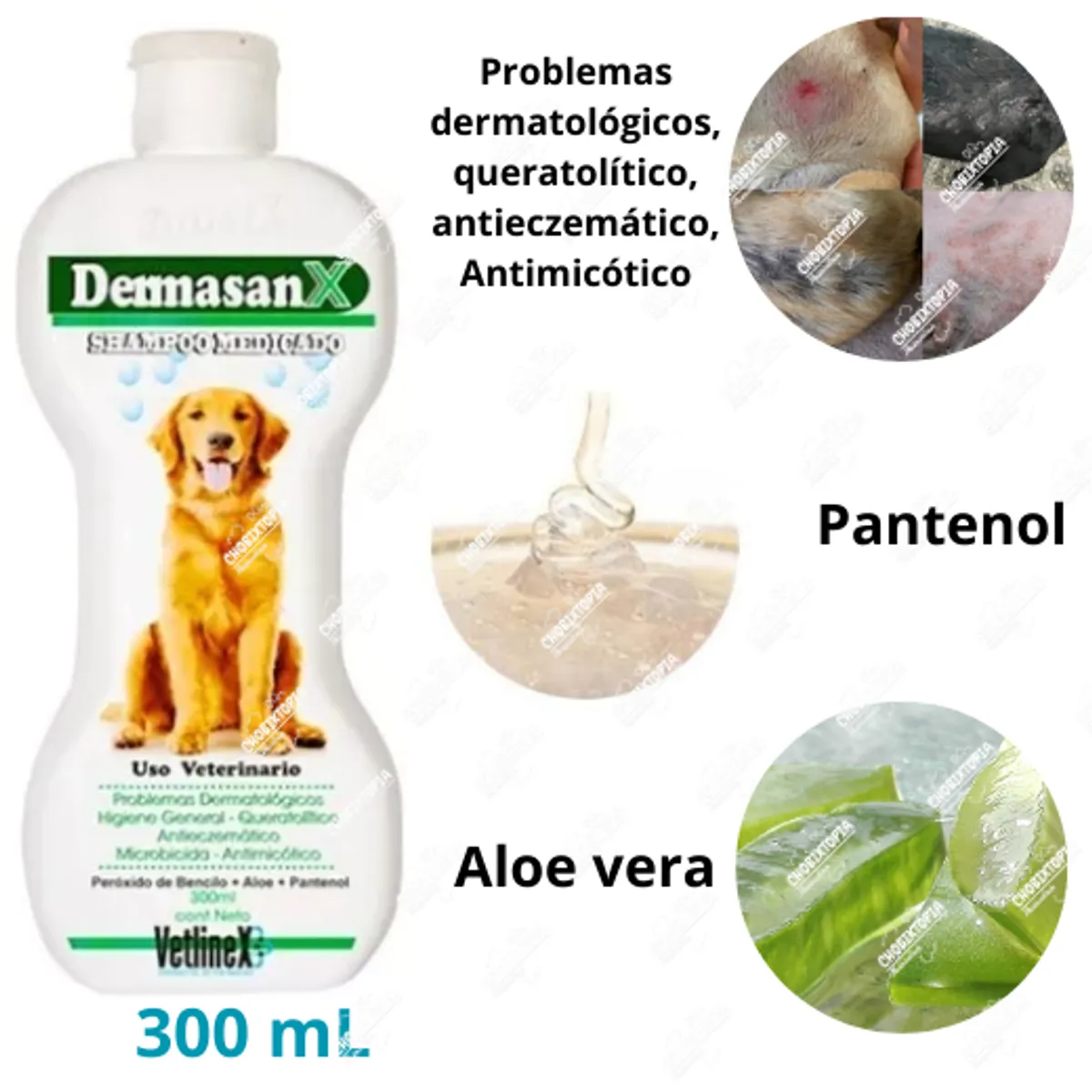 VETLINEX - SHAMPOO VETLINEX MEDICADO PARA PERROS DERMASAN X 300 ML