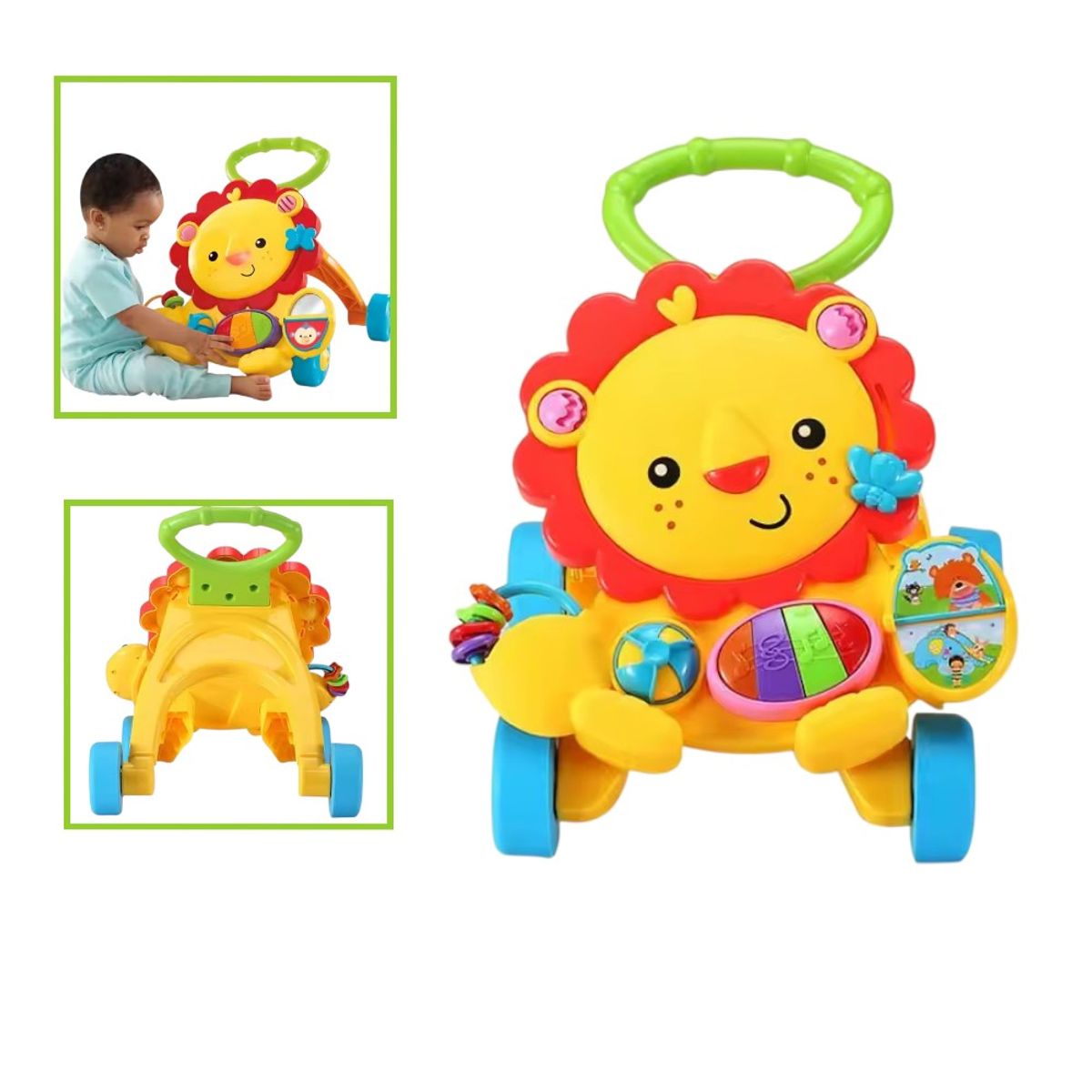 GENERICO - CAMINADOR 2 EN 1 PARA BEBÉ DISEÑO LEON