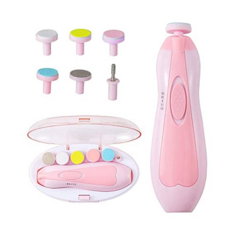 GENERICO - Limador de Uñas Eléctrico Set Manicura para Bebé Rosa
