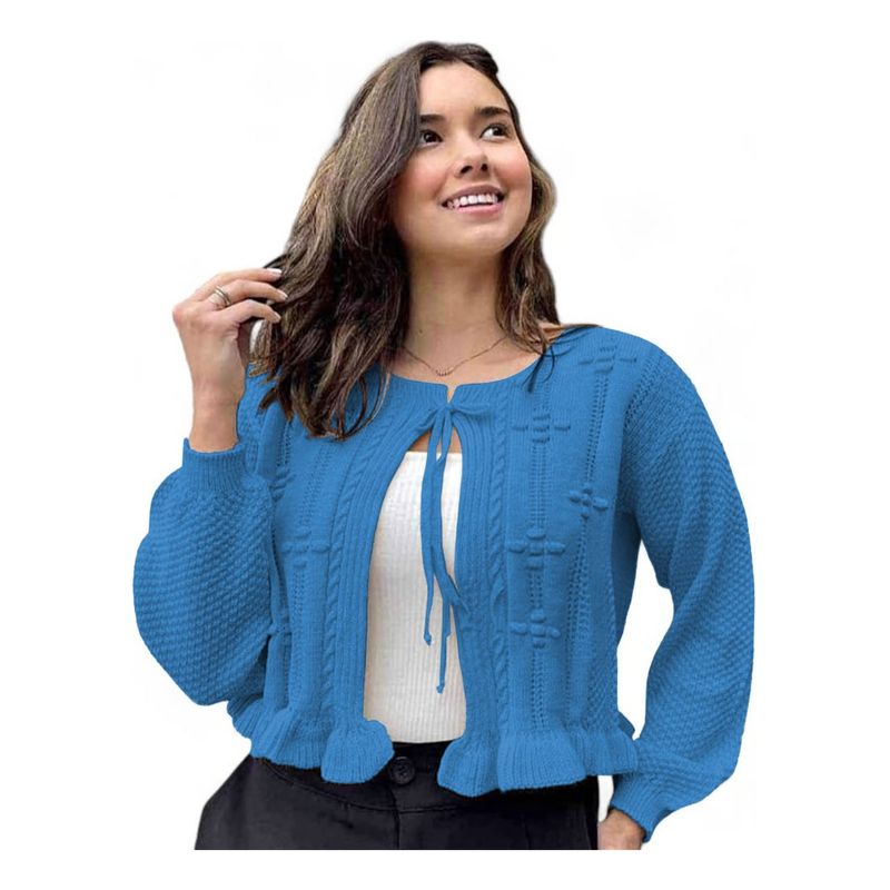 GENERICO - Chompa Mujer Hilo Abierto G359-22 Color Azul