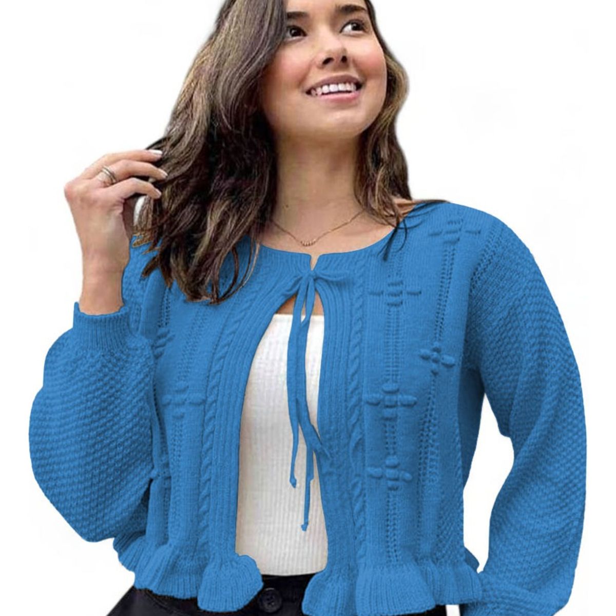 GENERICO - Chompa Mujer Hilo Abierto G359-22 Color Azul