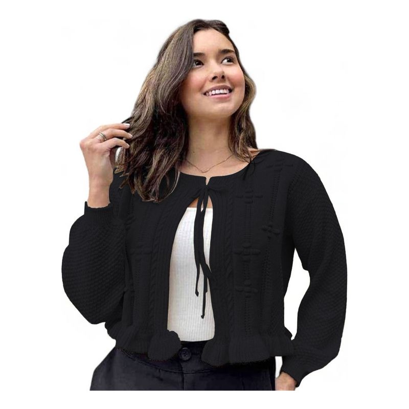 GENERICO - Chompa Mujer Hilo Abierto G359-22 Color Negro