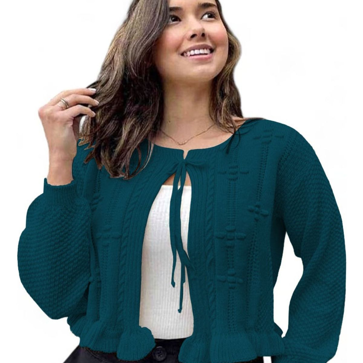 GENERICO - Chompa Mujer Hilo Abierto G359-22 Color Verde