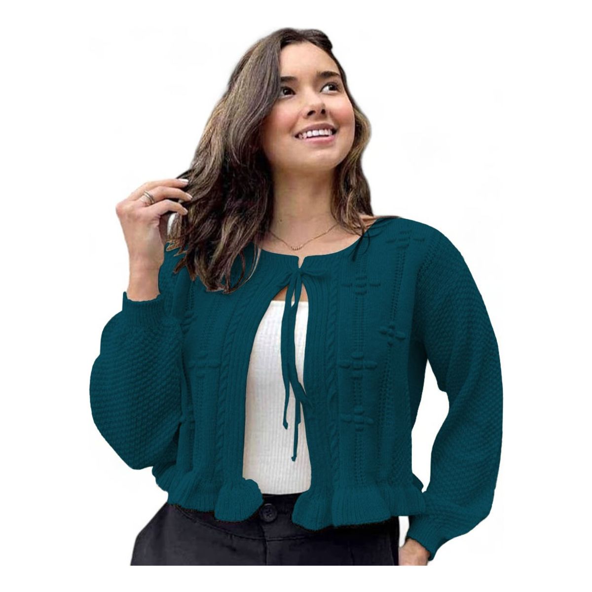 GENERICO - Chompa Mujer Hilo Abierto G359-22 Color Verde