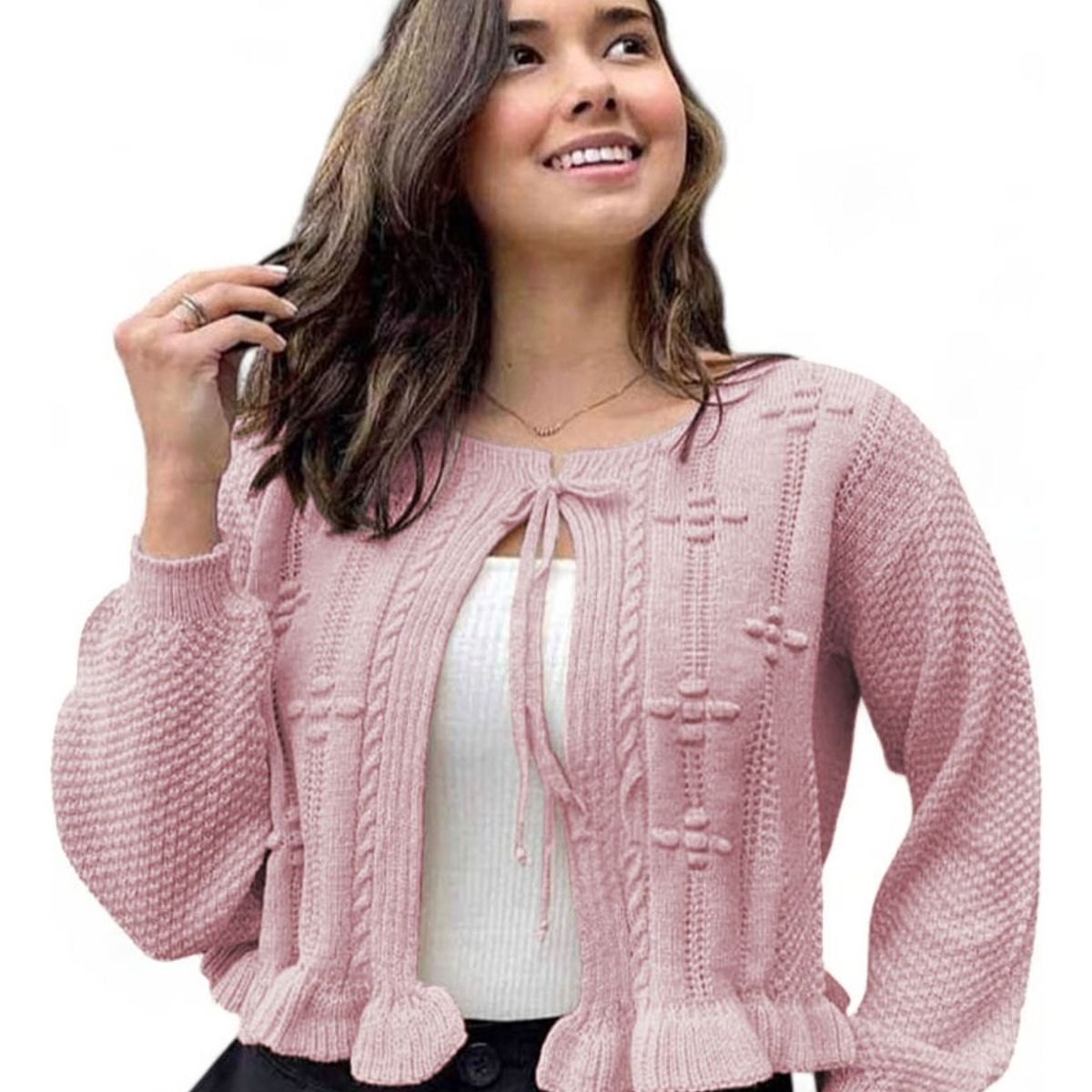 GENERICO - Chompa Mujer Hilo Abierto G359-22 Color Rosado