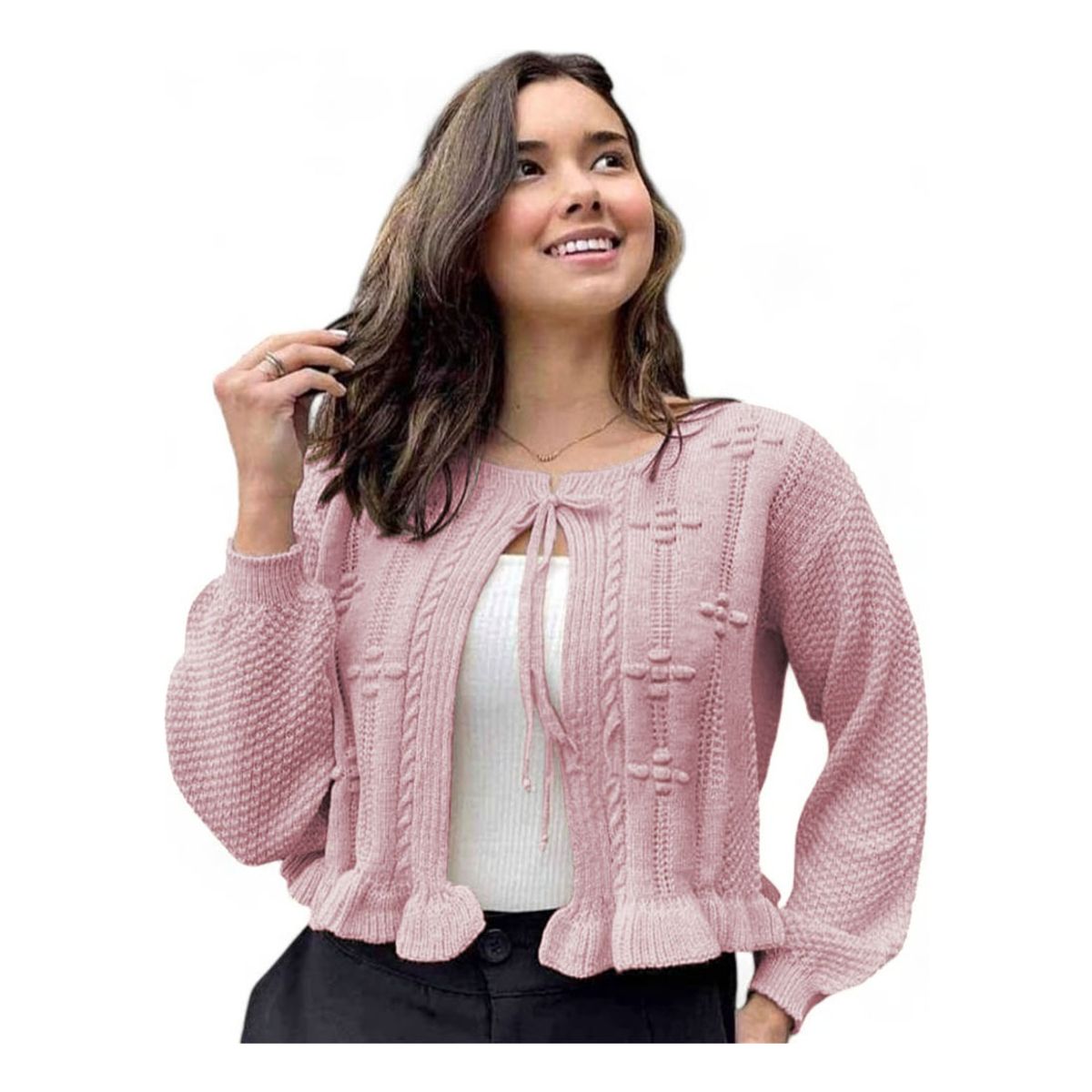 GENERICO - Chompa Mujer Hilo Abierto G359-22 Color Rosado