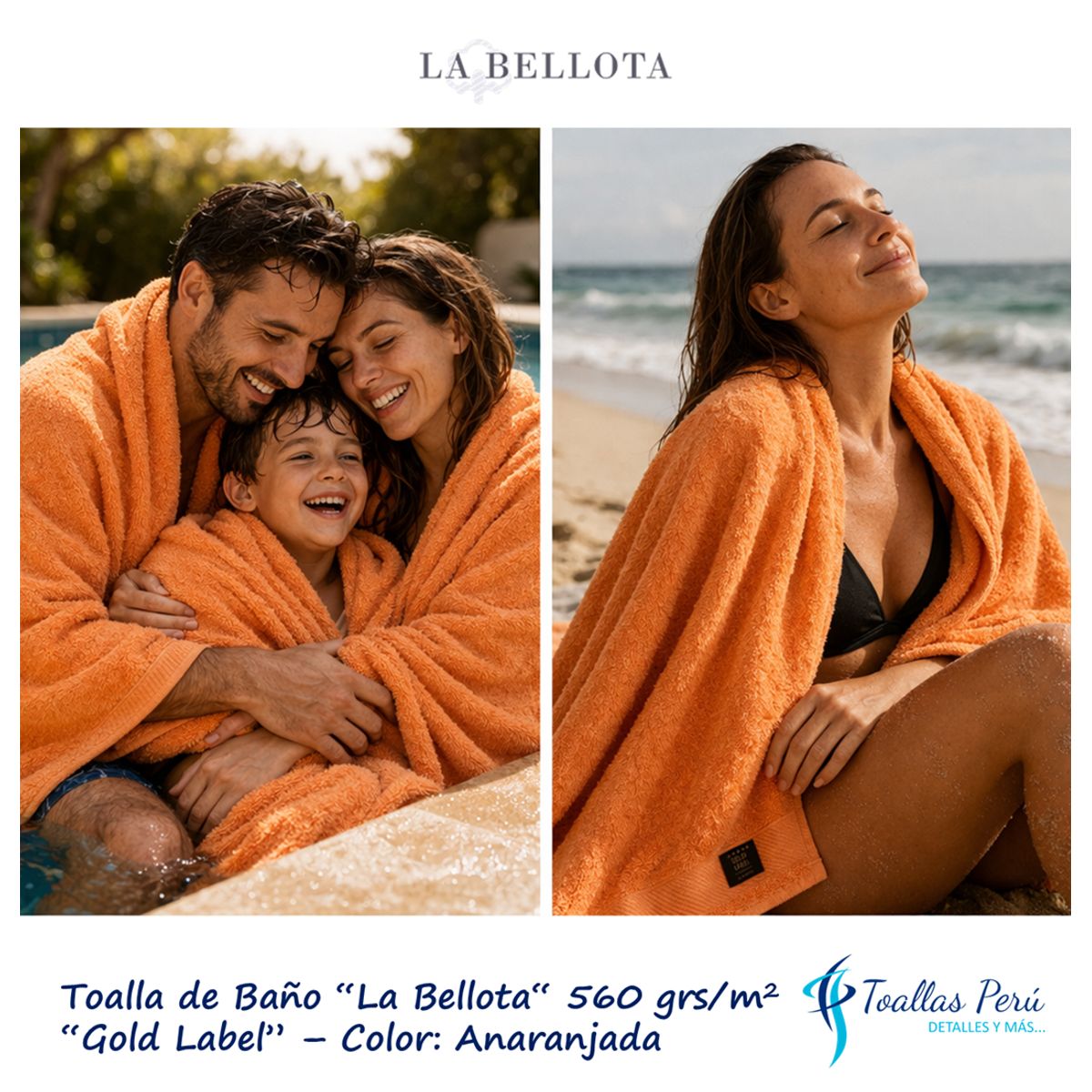 Toalla de Baño "Gold Label" 560 grs/m2 "La Bellota" Anaranjada, marca LA BELLOTA - Foto Principal