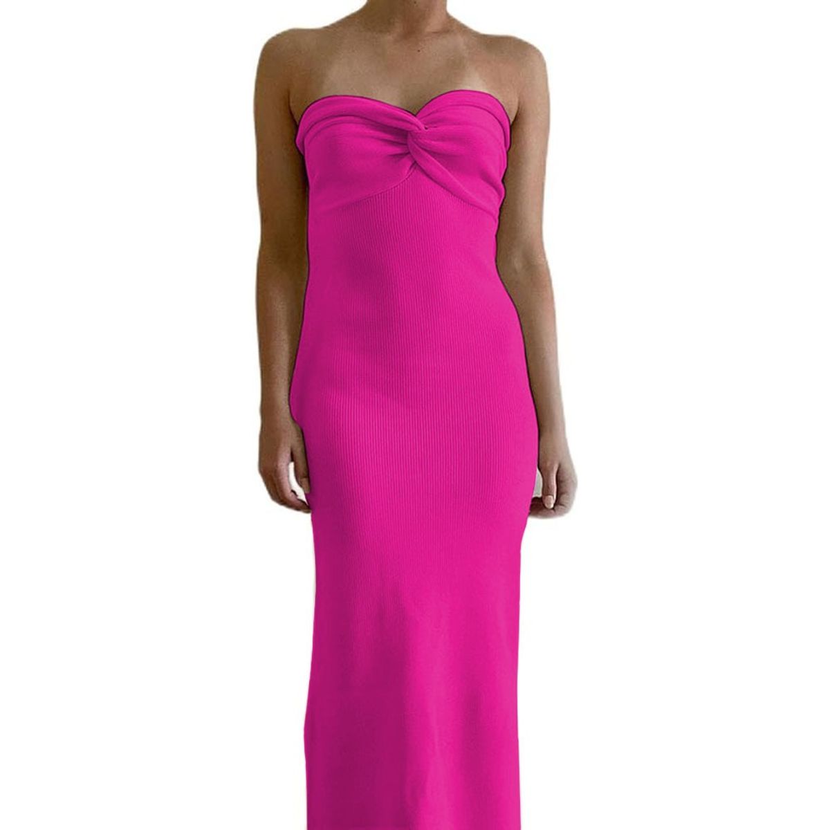 GENERICO - Vestido Mujer Moño Hilo G359-23 Color Fucsia