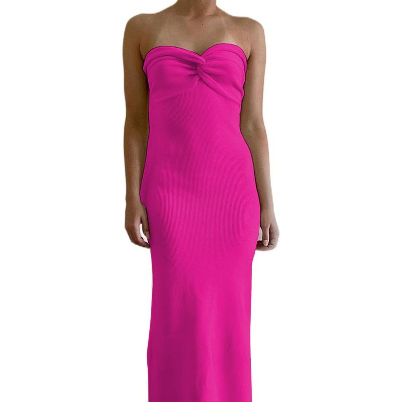 GENERICO - Vestido Mujer Moño Hilo G359-23 Color Fucsia