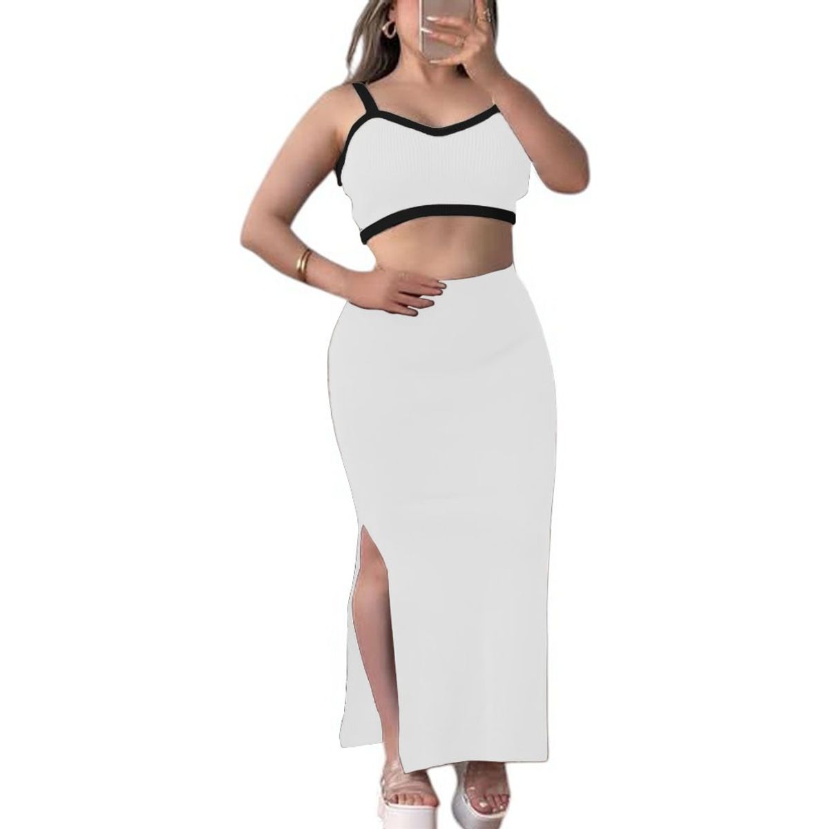 GENERICO - Conjunto Mujer En Hilo Top 359G-34 Color Blanco