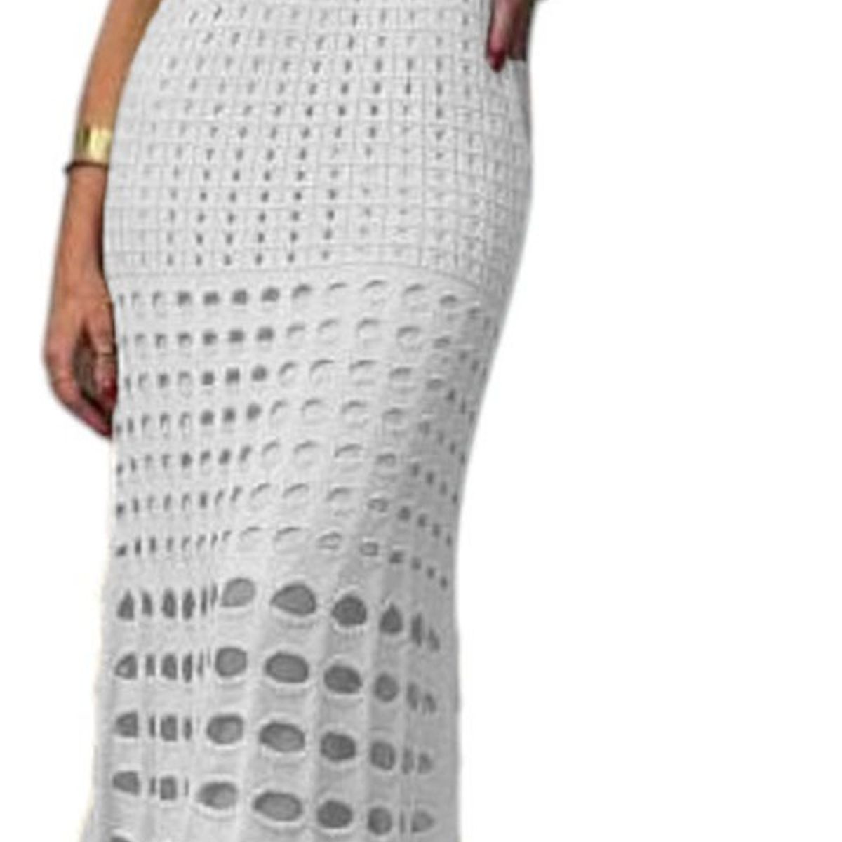 GENERICO - Vestido Mujer Hilo Maxi Bombas G359-35 Color Blanco