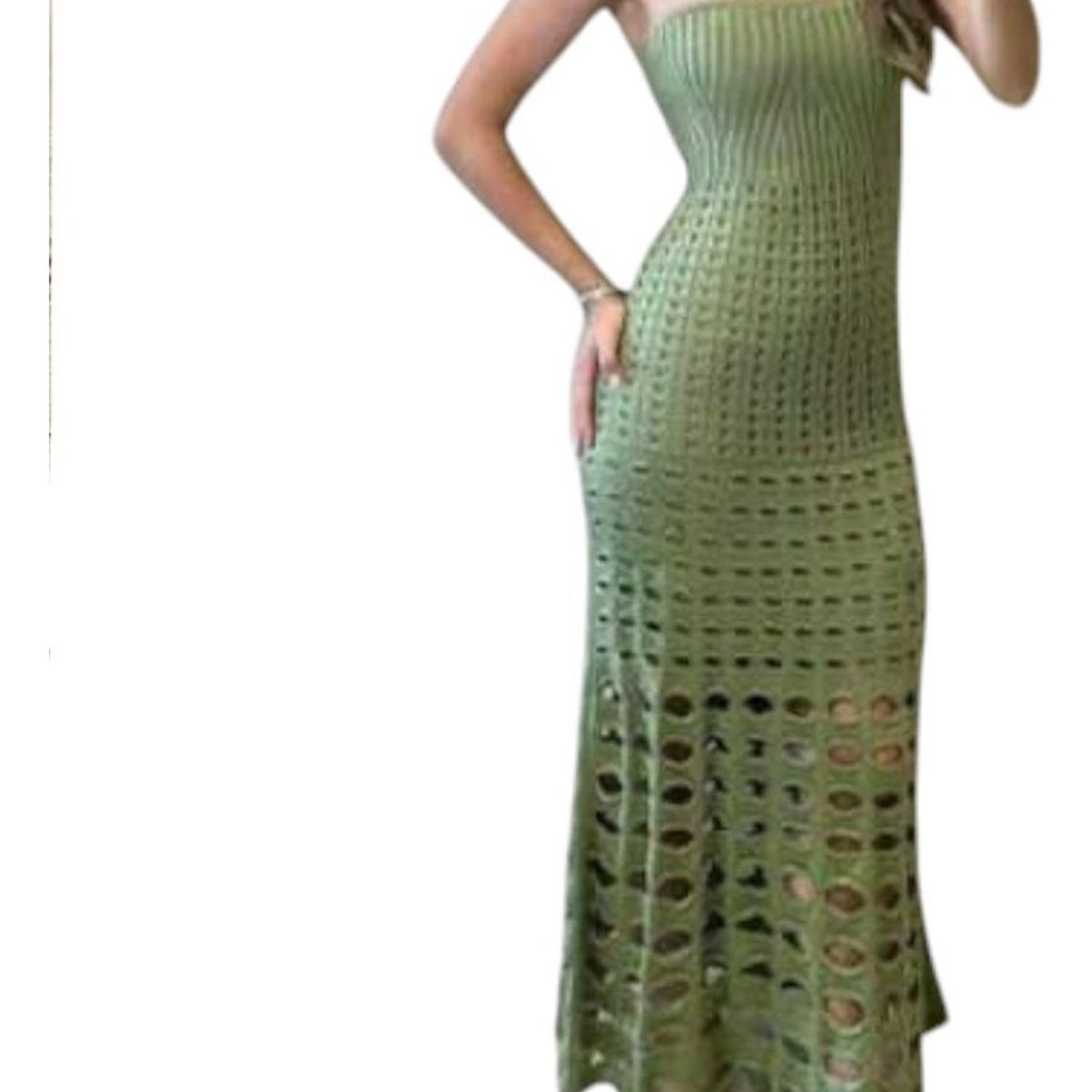 GENERICO - Vestido Mujer Hilo Maxi Bombas G359-35 Color Verde