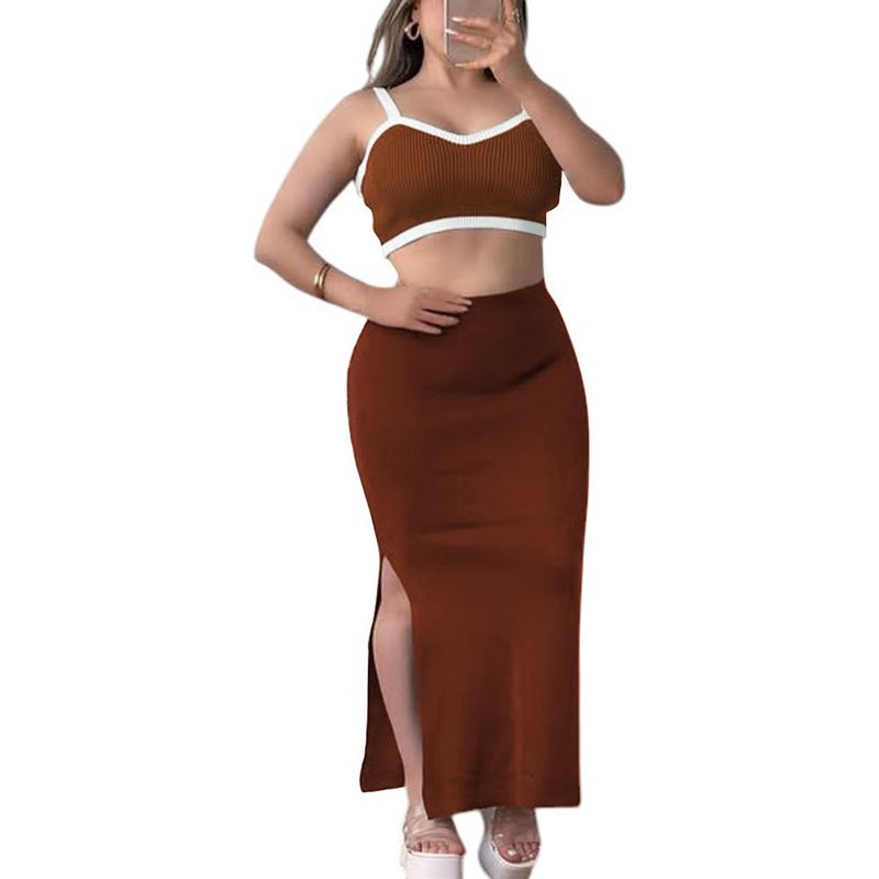 GENERICO - Conjunto Mujer En Hilo Top 359G-34 Color Guinda