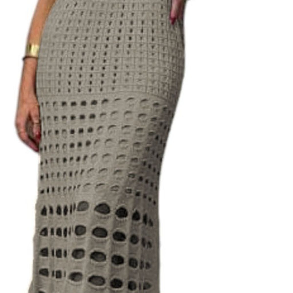 GENERICO - Vestido Mujer Hilo Maxi Bombas G359-35 Color Hueso