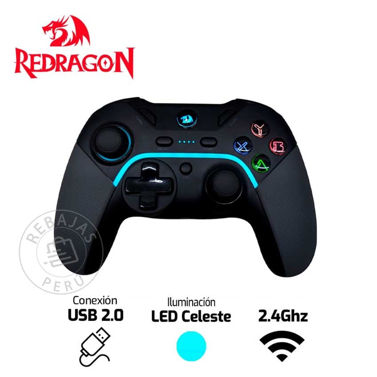 REDRAGON - Gamepad Redragon HARROW PRO G808PRO Inalámbrico Conexión Dual