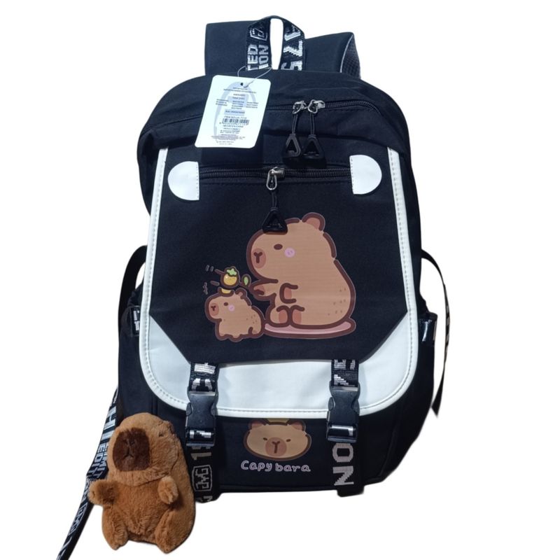 GENERICO - Mochila capibara multifuncional con llavero capi