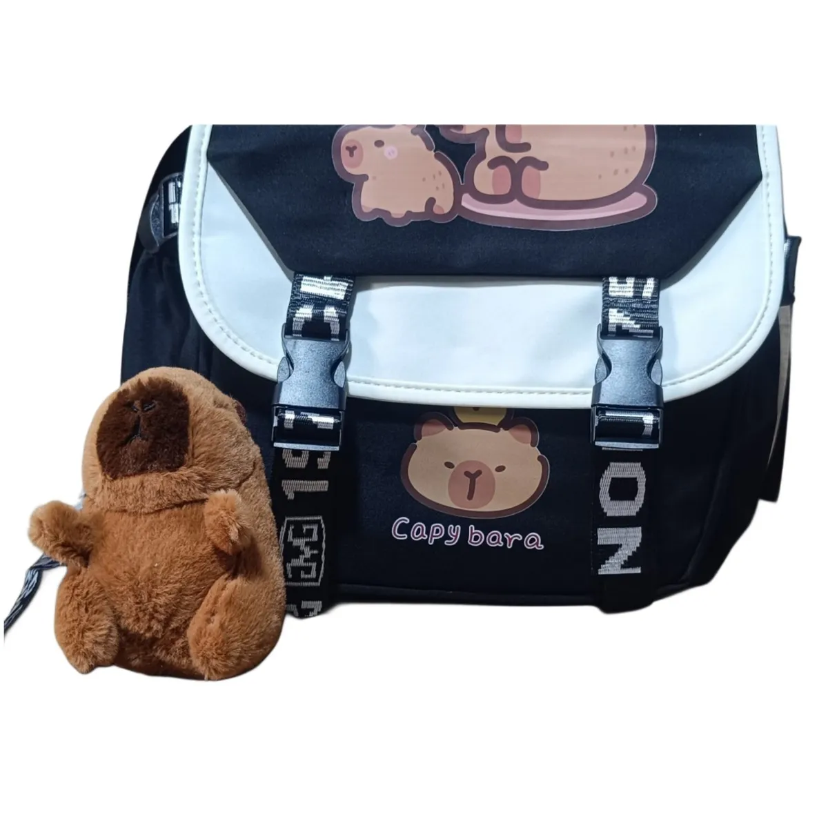 GENERICO - Mochila capibara multifuncional con llavero capi