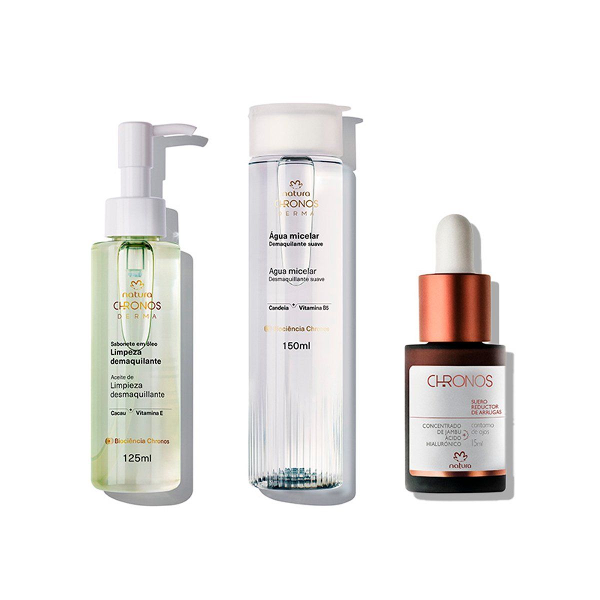 NATURA - KIT Chronos Derma Oleo Limp + Desmaquillante Bif + Suero Ojos