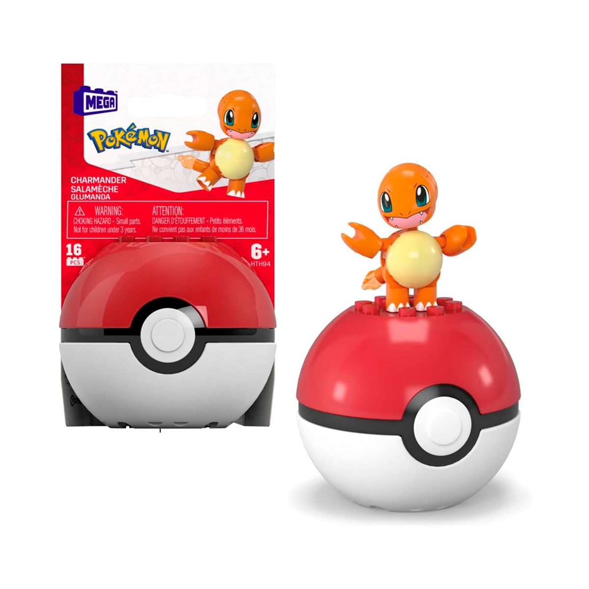 POKEMON - Pokemon Mega Charmander Ball 16 piezas Modelo A