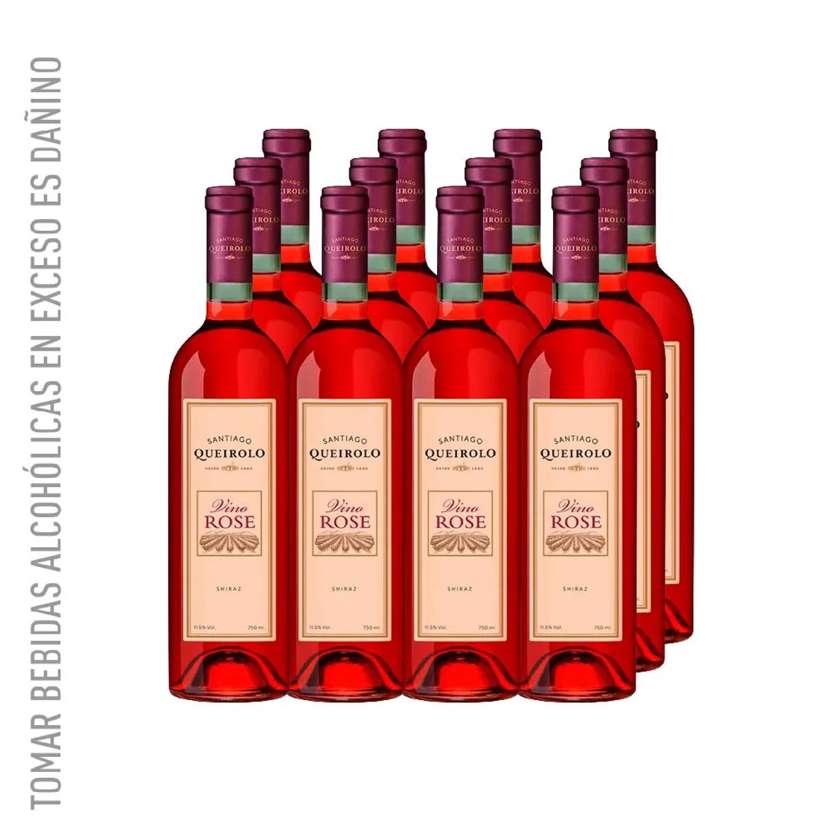 SANTIAGO - Vino Rosé SANTIAGO QUEIROLO Semiseco 750ml -12 UND